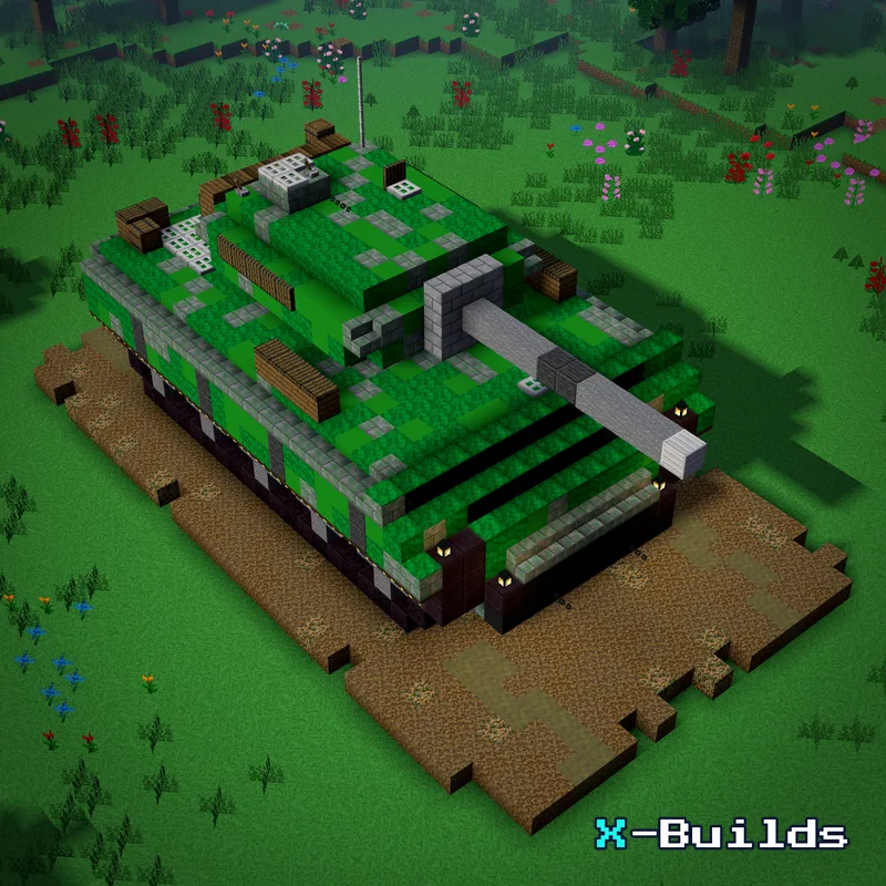 Army Tank, a Minecraft vehicle build