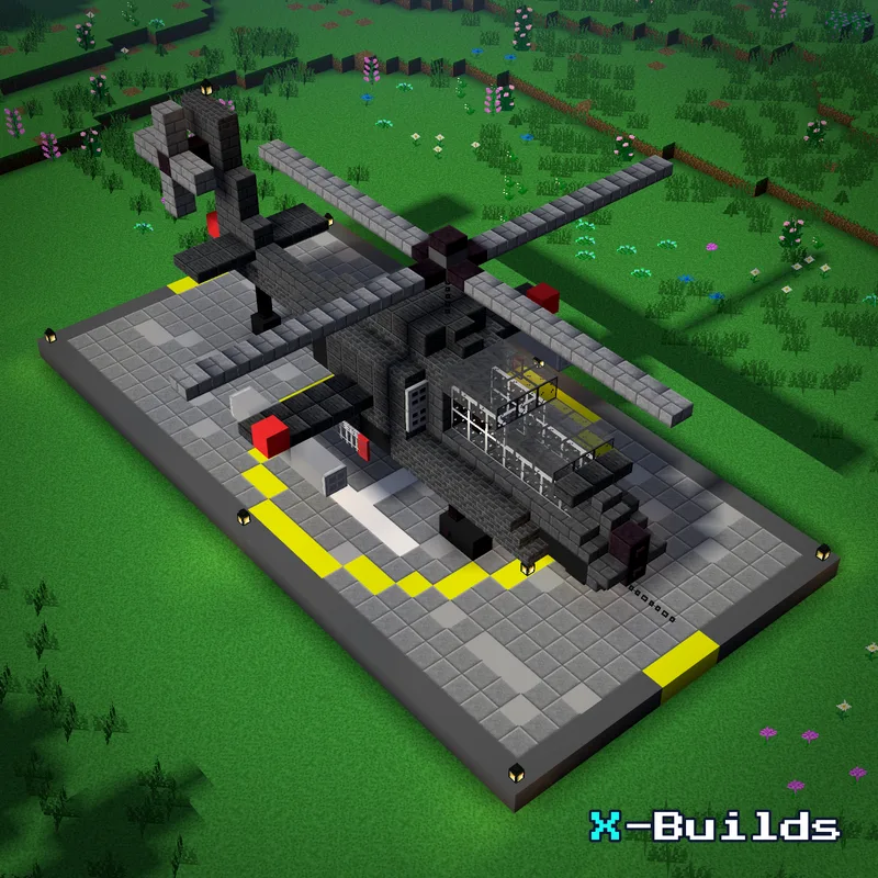 Attack Helicopter, a Minecraft vehicle build