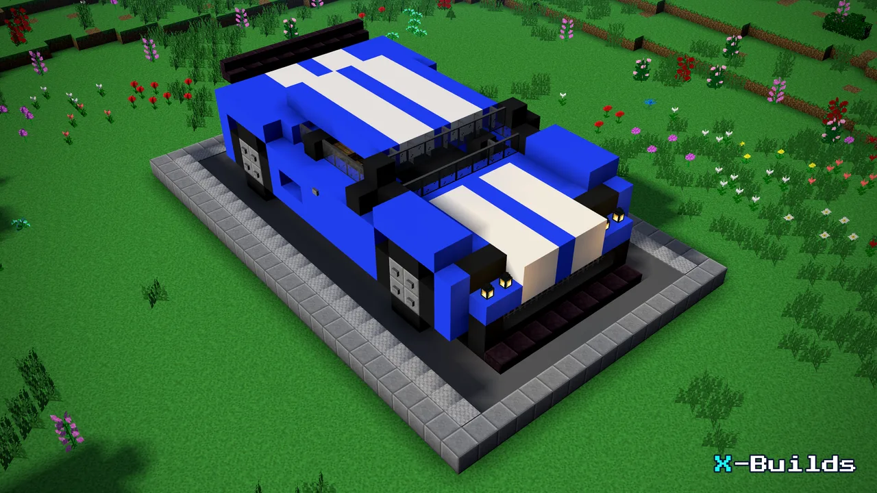 Blue Sports Car, a Minecraft build