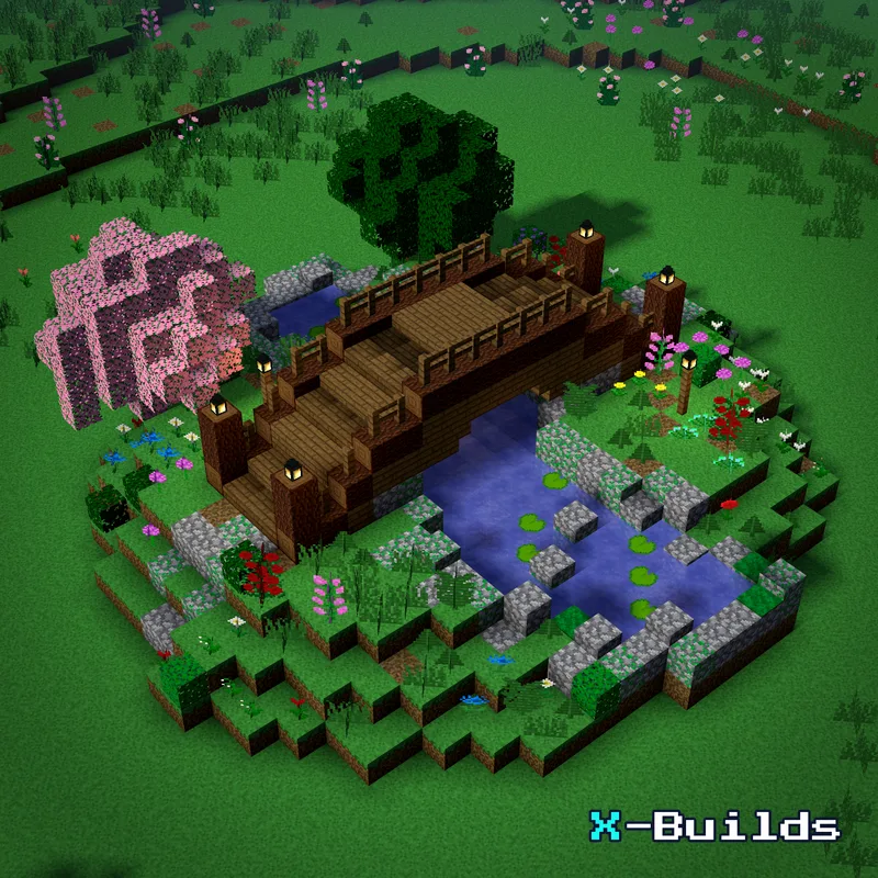 Bridge Garden, a Minecraft garden build