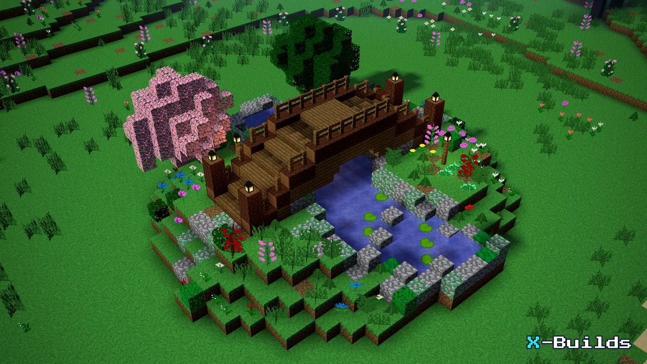 Bridge Garden, a Minecraft build