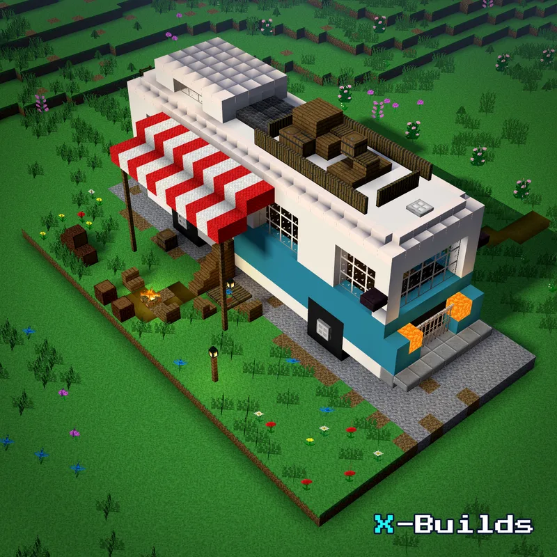 Camper Van, a Minecraft vehicle build
