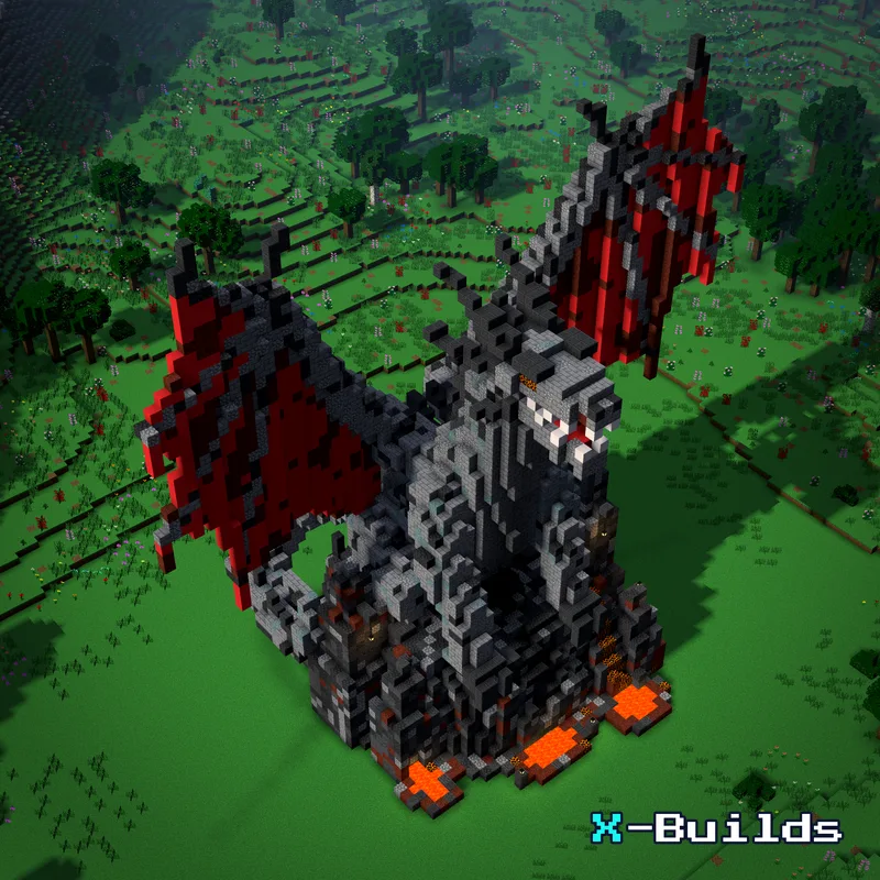 Dragon Statue, a Minecraft statue build