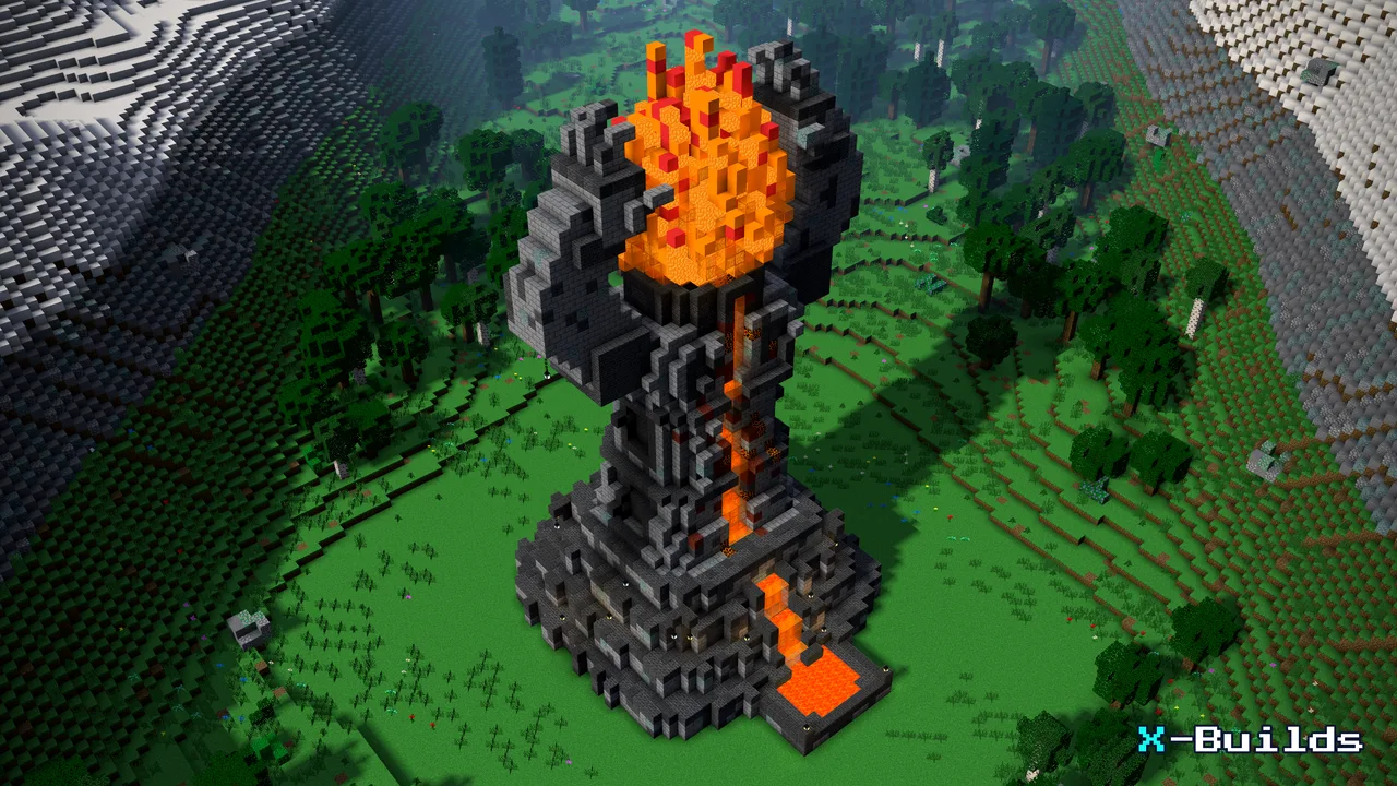 Eternal Flame Statue, a Minecraft build