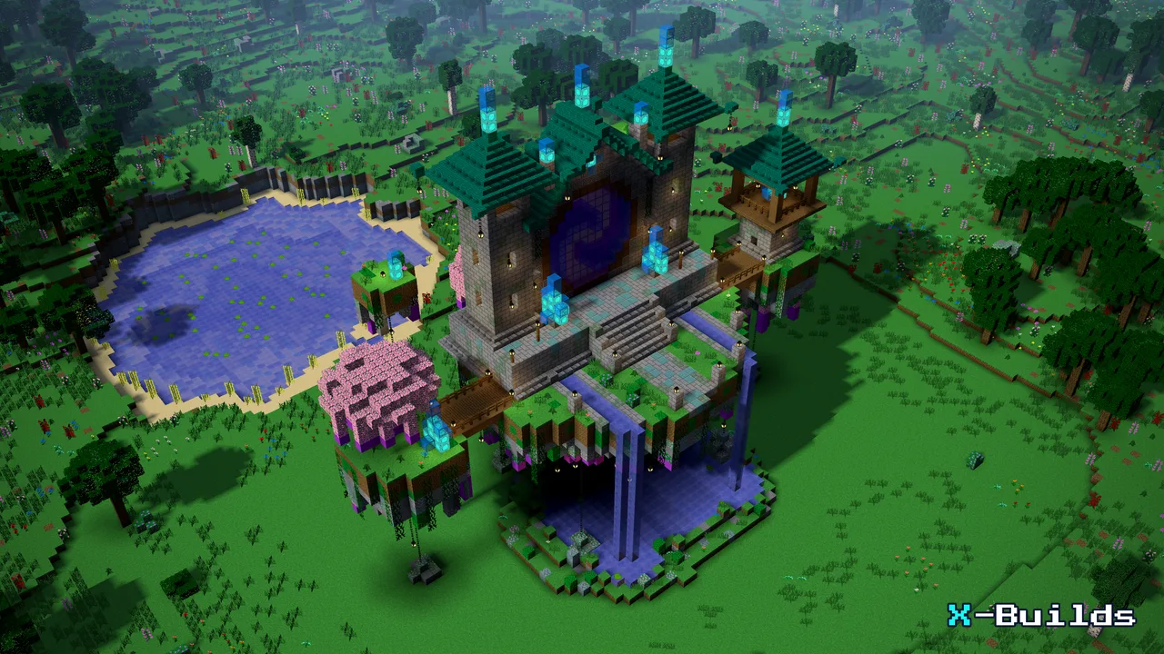 Floating Crystal Portal Shrine, a Minecraft build