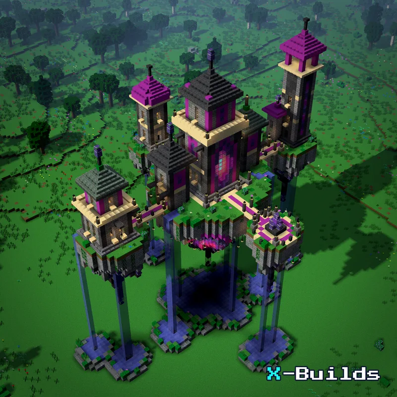 Floating Sky Base, a Minecraft base build