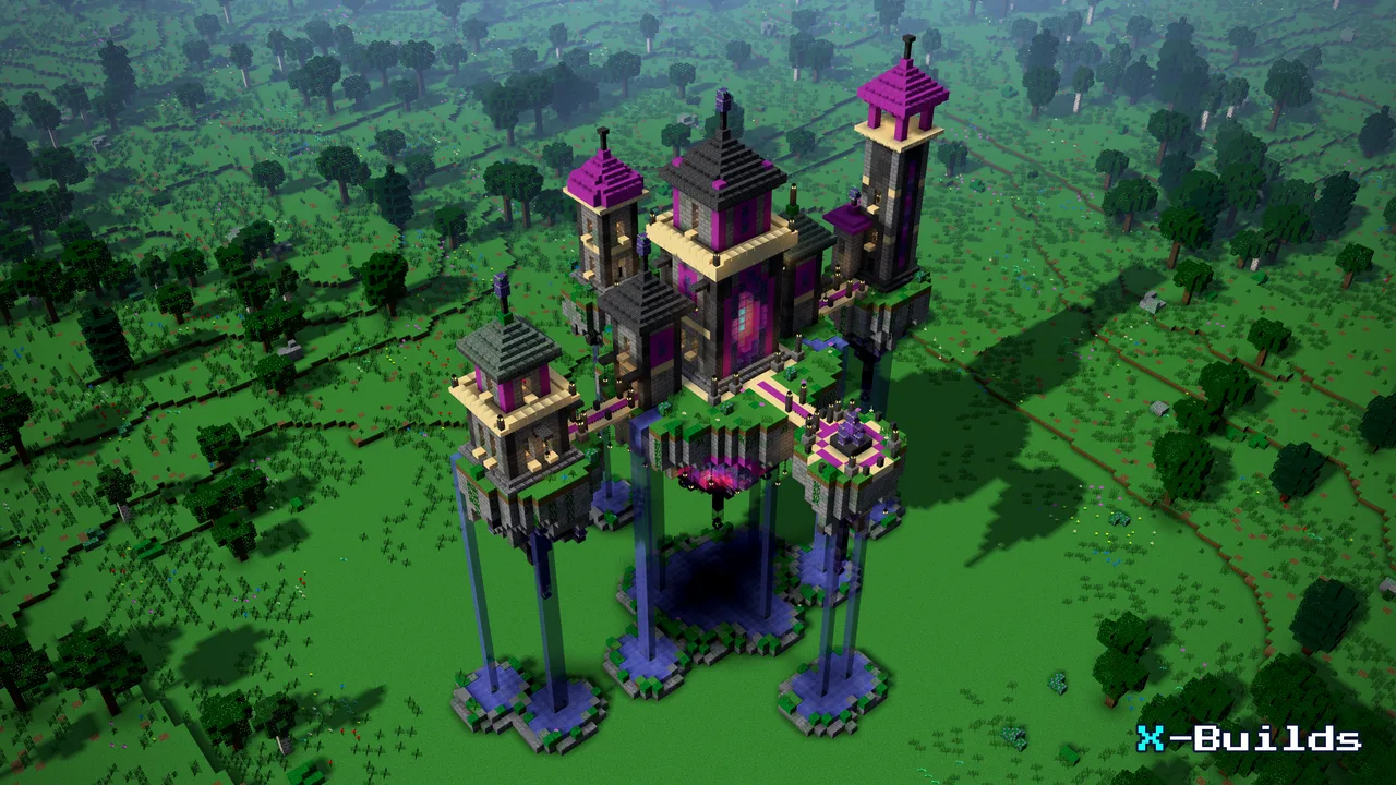 Floating Sky Base, a Minecraft build