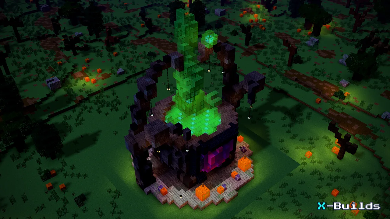 Giant Cauldron Portal, a Minecraft build
