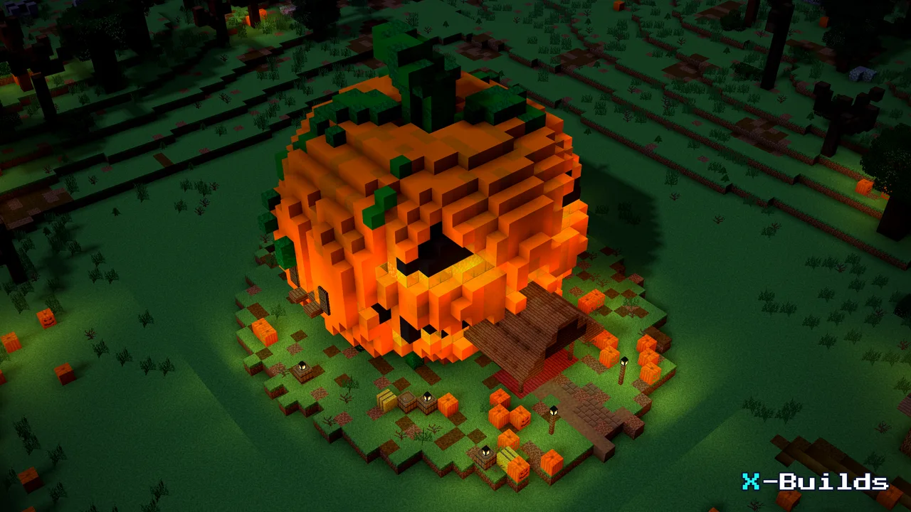 Giant Pumpkin House, a Minecraft build