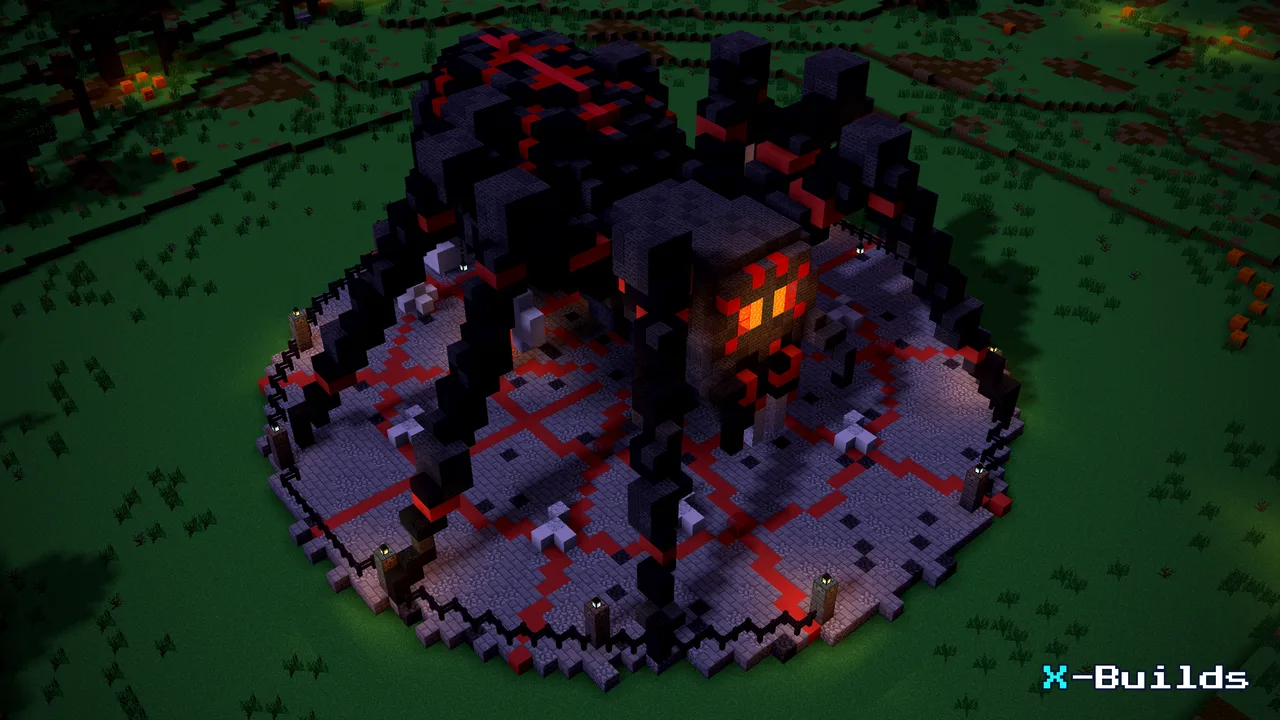 Giant Spider Boss, a Minecraft build