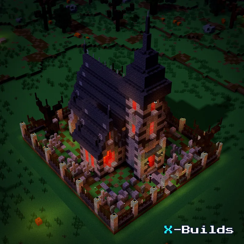 Graveyard Chapel, a Minecraft other build