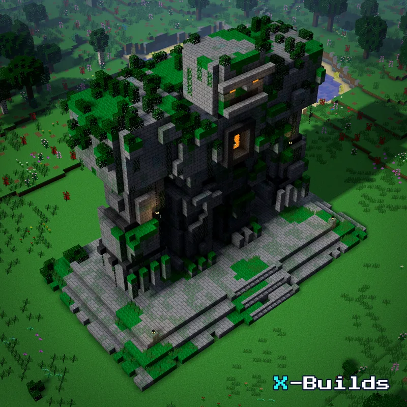 Guardian Golem Statue, a Minecraft statue build