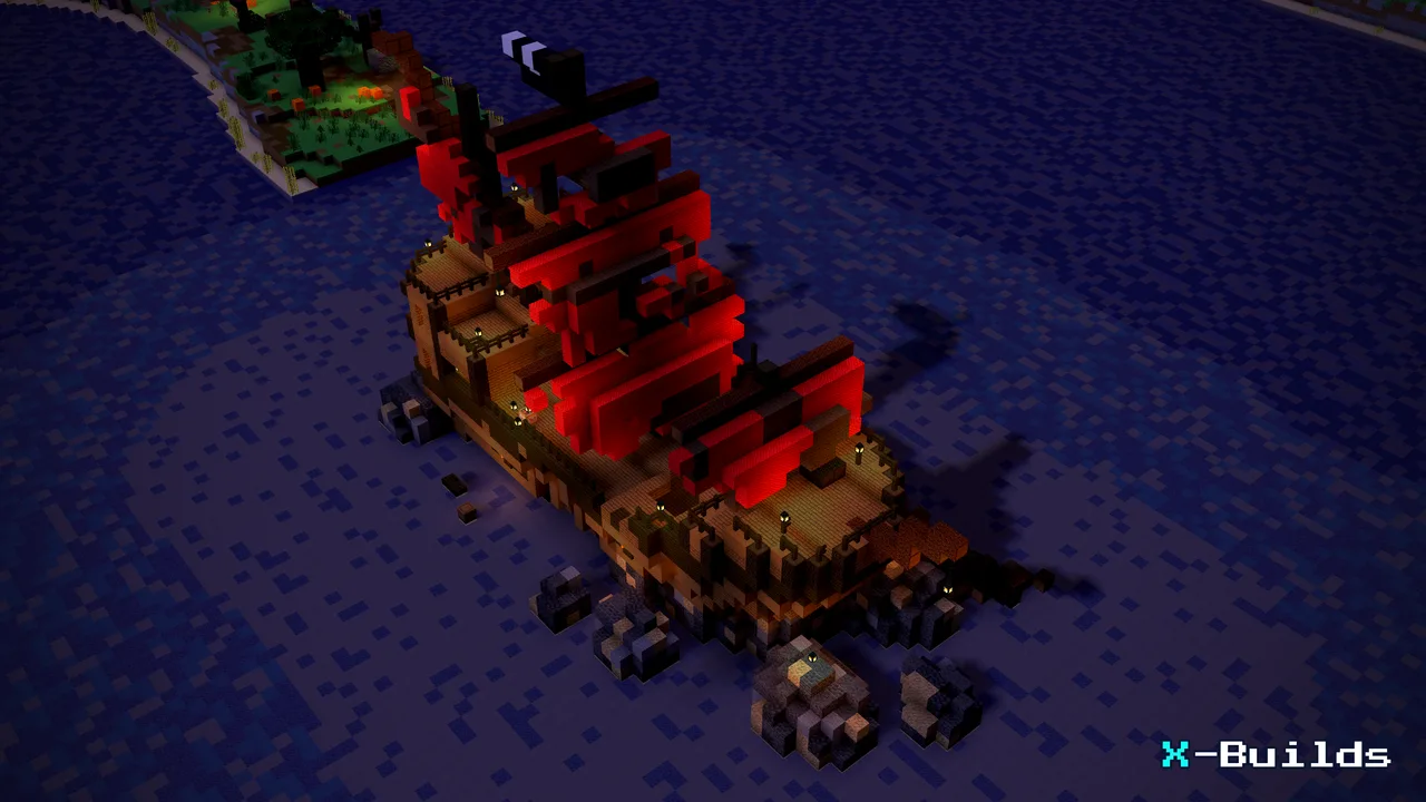 Haunted Shipwreck, a Minecraft build