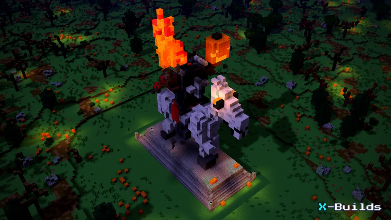 Headless Horseman Statue, a Minecraft build