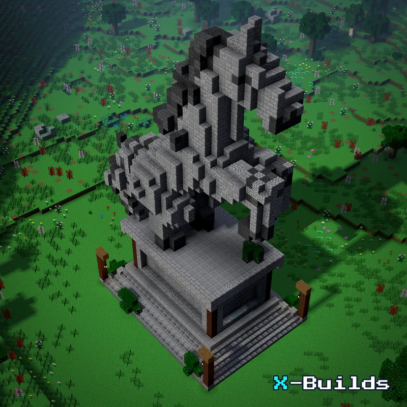 Horse Statue, a Minecraft statue build