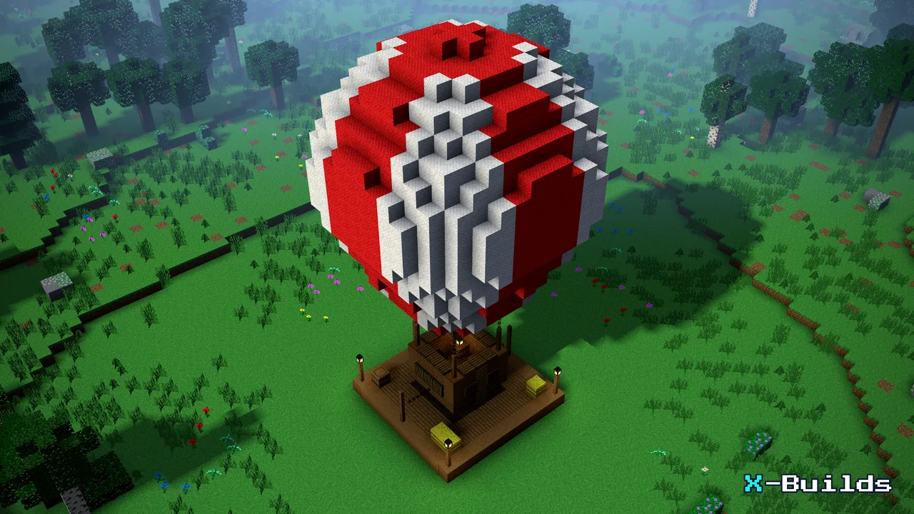 Hot Air Balloon, a Minecraft build