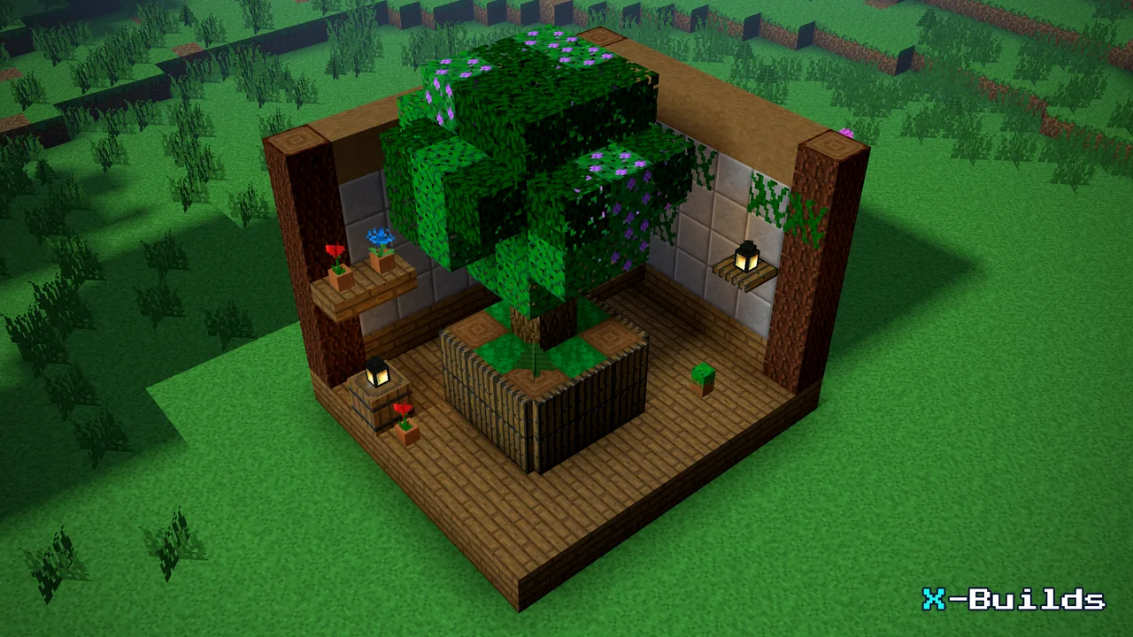 The Indoor Potted Tree, a Minecraft furniture build