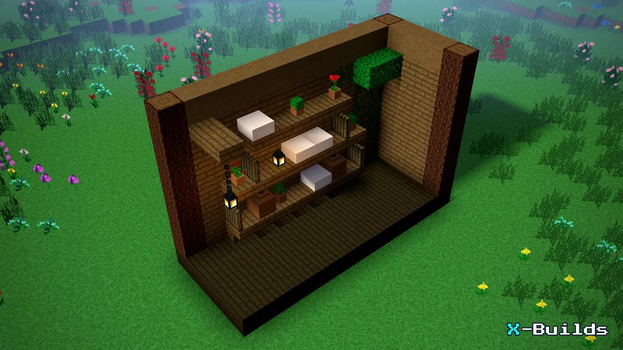 The Kitchen Shelves, a Minecraft furniture build