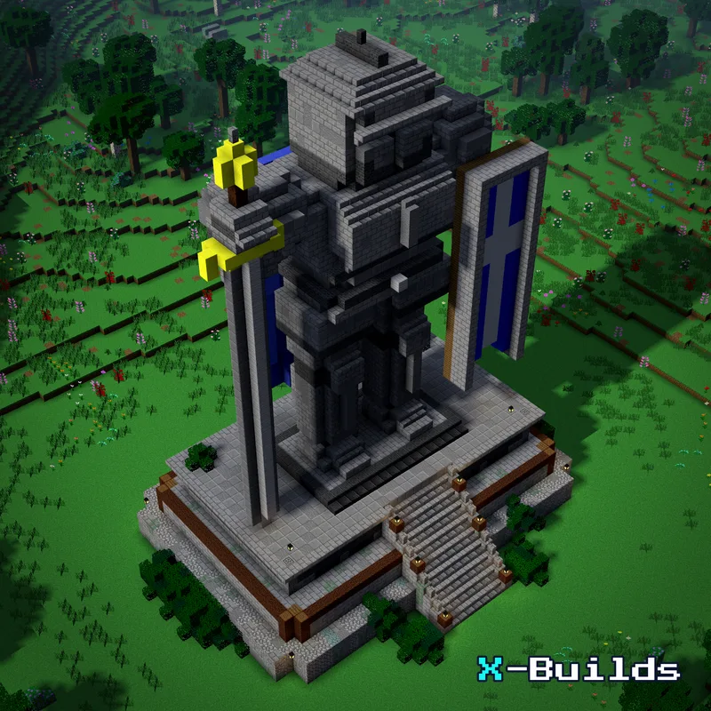 Knight Statue, a Minecraft statue build