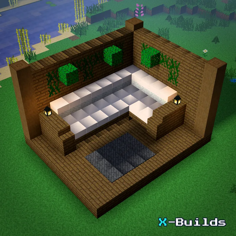 L-Shaped Sofa, a Minecraft furniture build