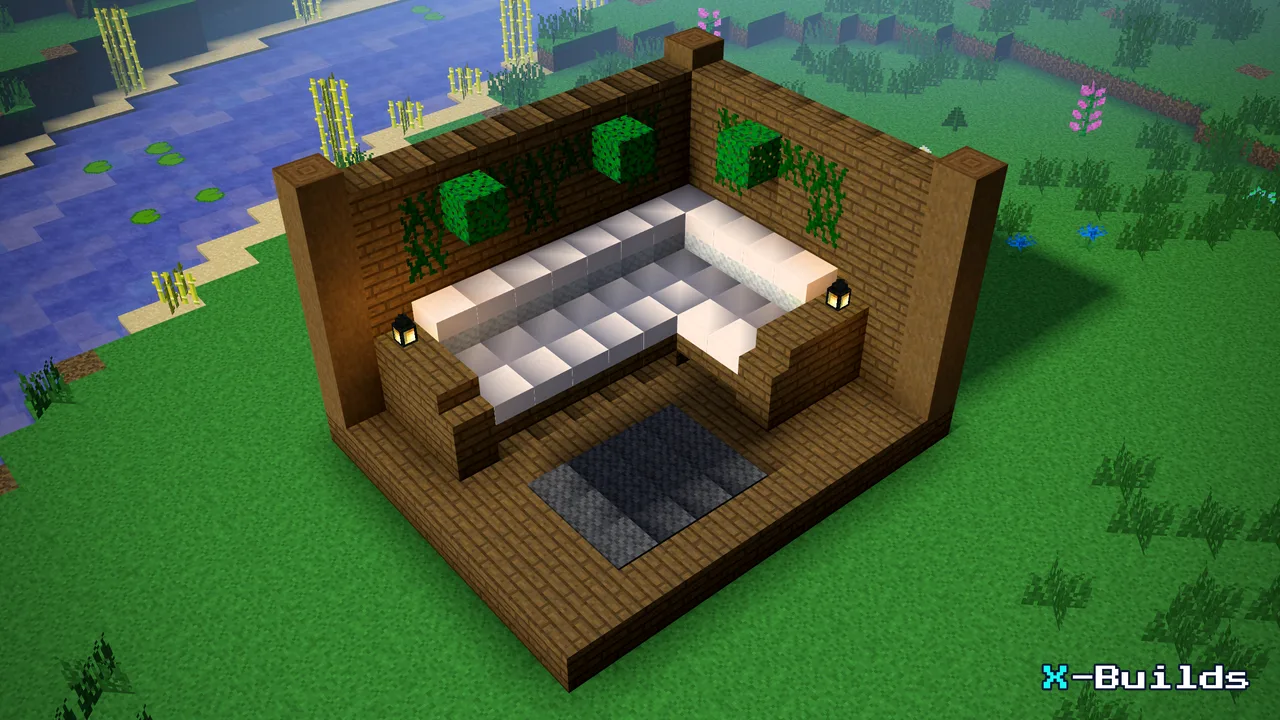 The L-Shaped Sofa, a Minecraft furniture build
