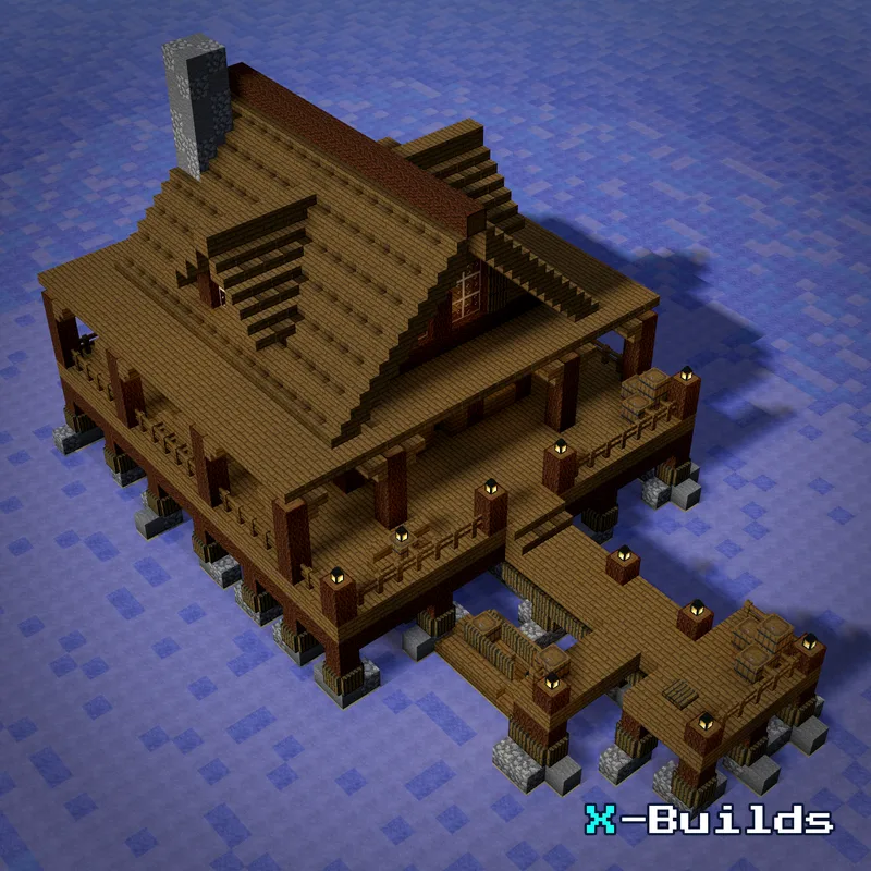Lake House, a Minecraft house build