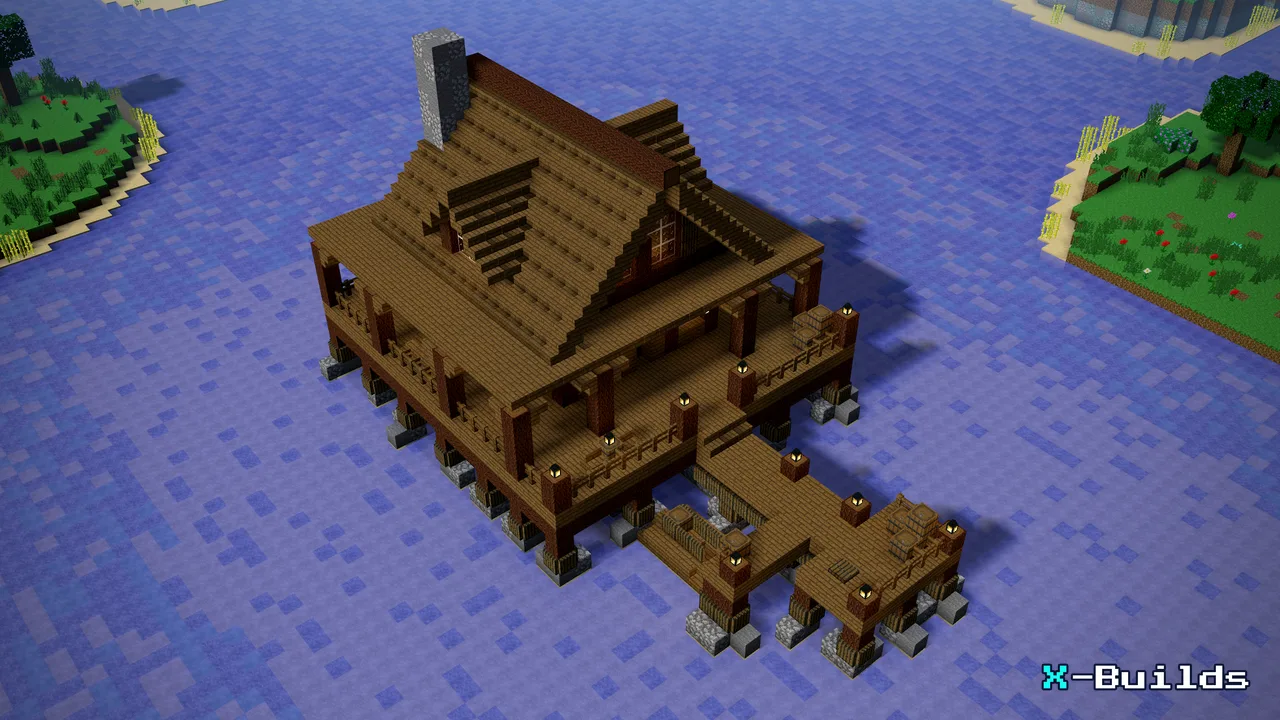 Lake House, a Minecraft build