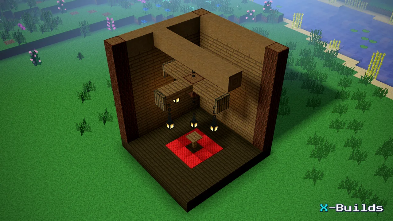 The Lantern Chandelier, a Minecraft furniture build