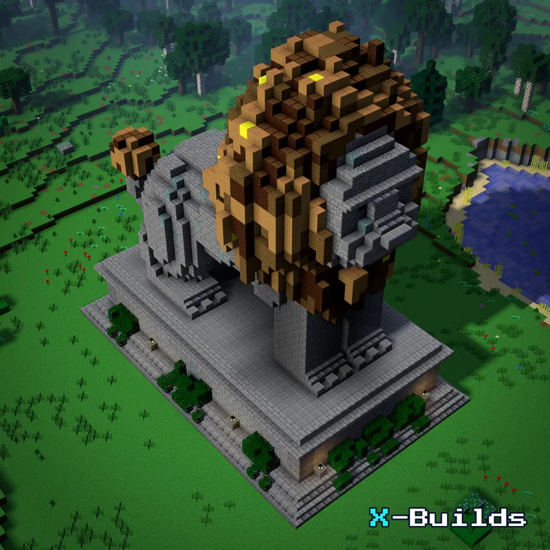 Lion Statue, a Minecraft statue build