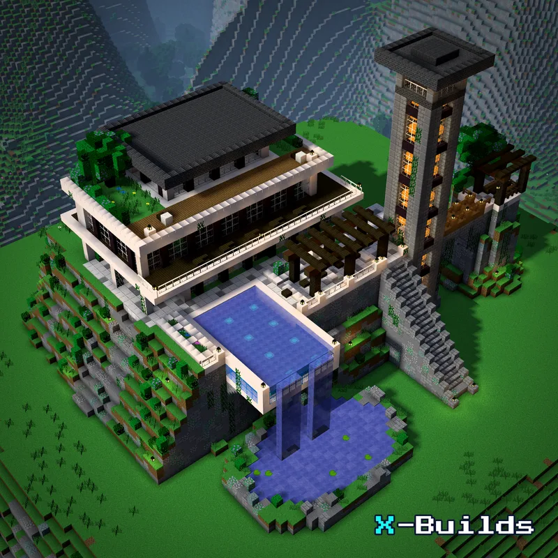 Mountain Resort, a Minecraft house build