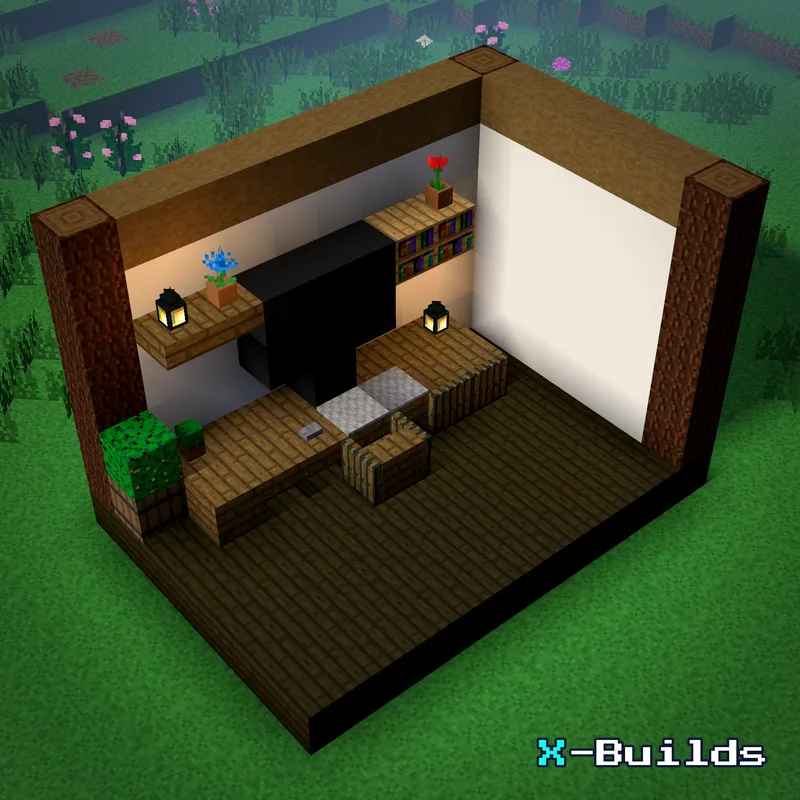 PC Desk Workstation, a Minecraft furniture build
