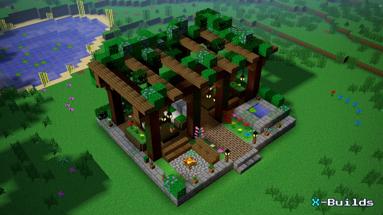 Pergola Patio Garden, a Minecraft build