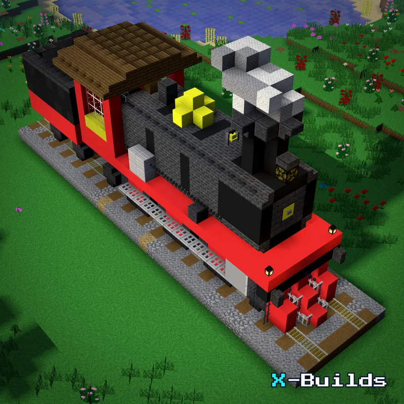 Steam Train Locomotive, a Minecraft vehicle build