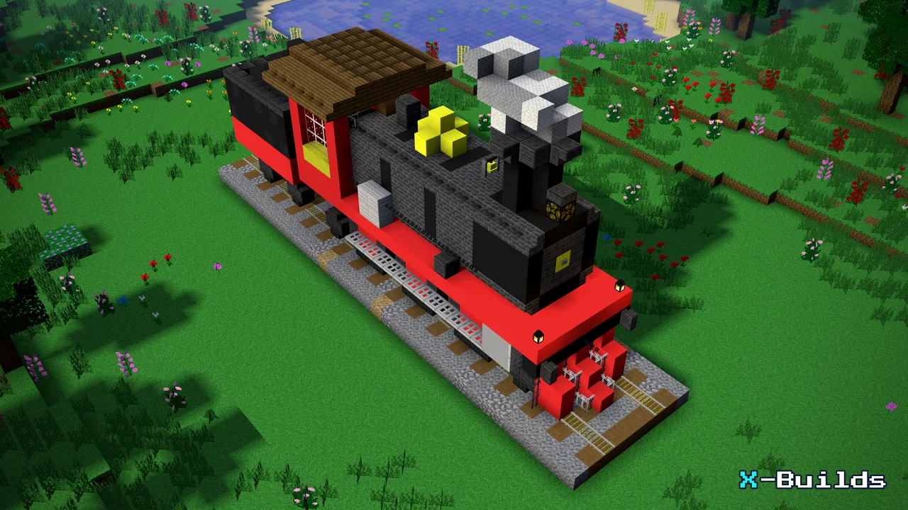 The Steam Train Locomotive, a Minecraft vehicle build