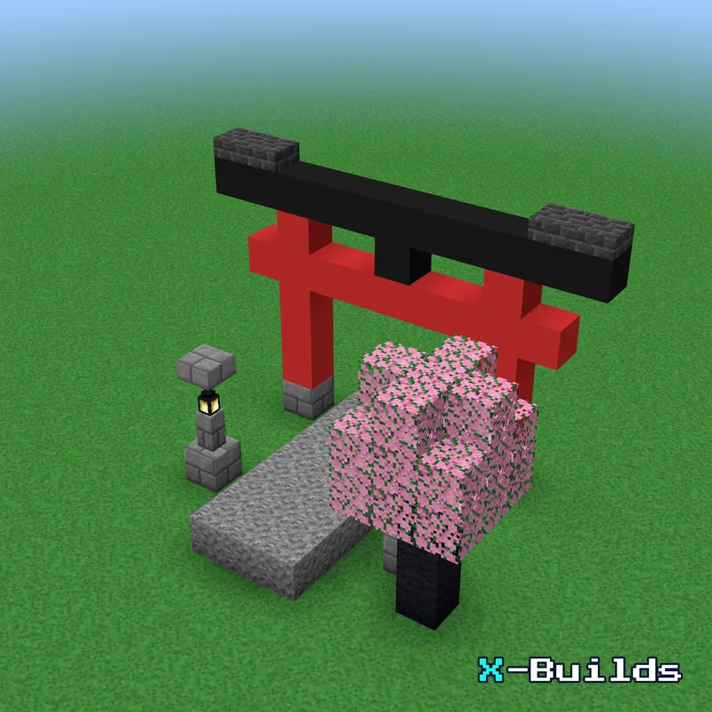 Torii Garden Gate, a Minecraft garden build