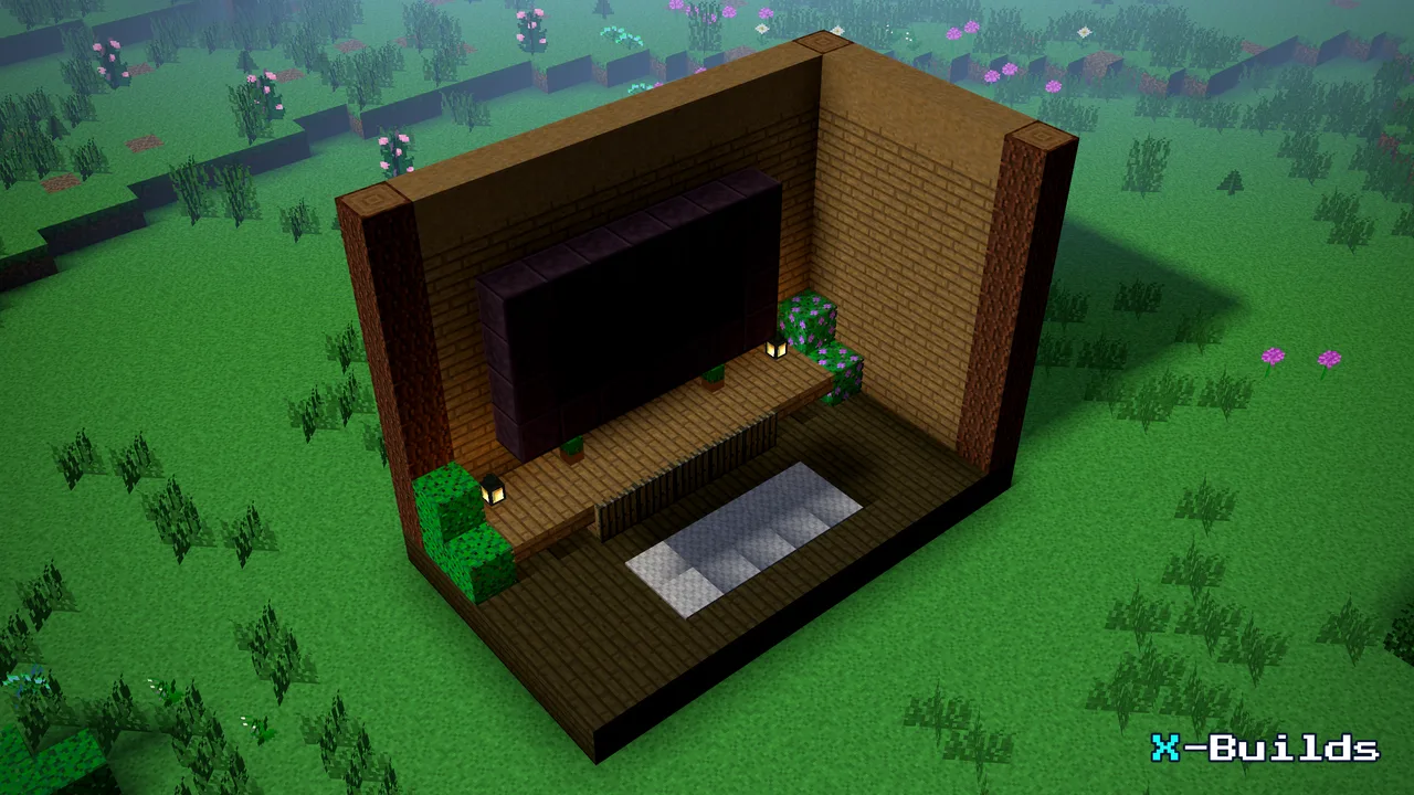The TV Unit, a Minecraft furniture build