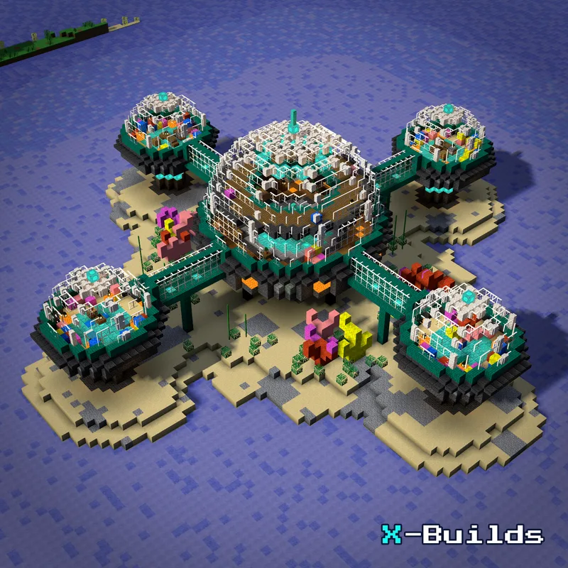 Underwater Dome Base, a Minecraft base build
