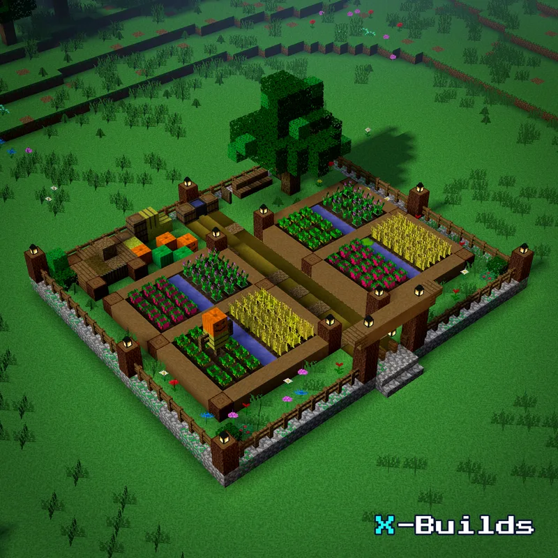 Vegetable Garden, a Minecraft garden build