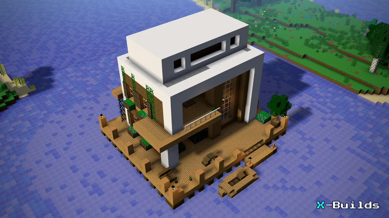 Waterfront House, a Minecraft build