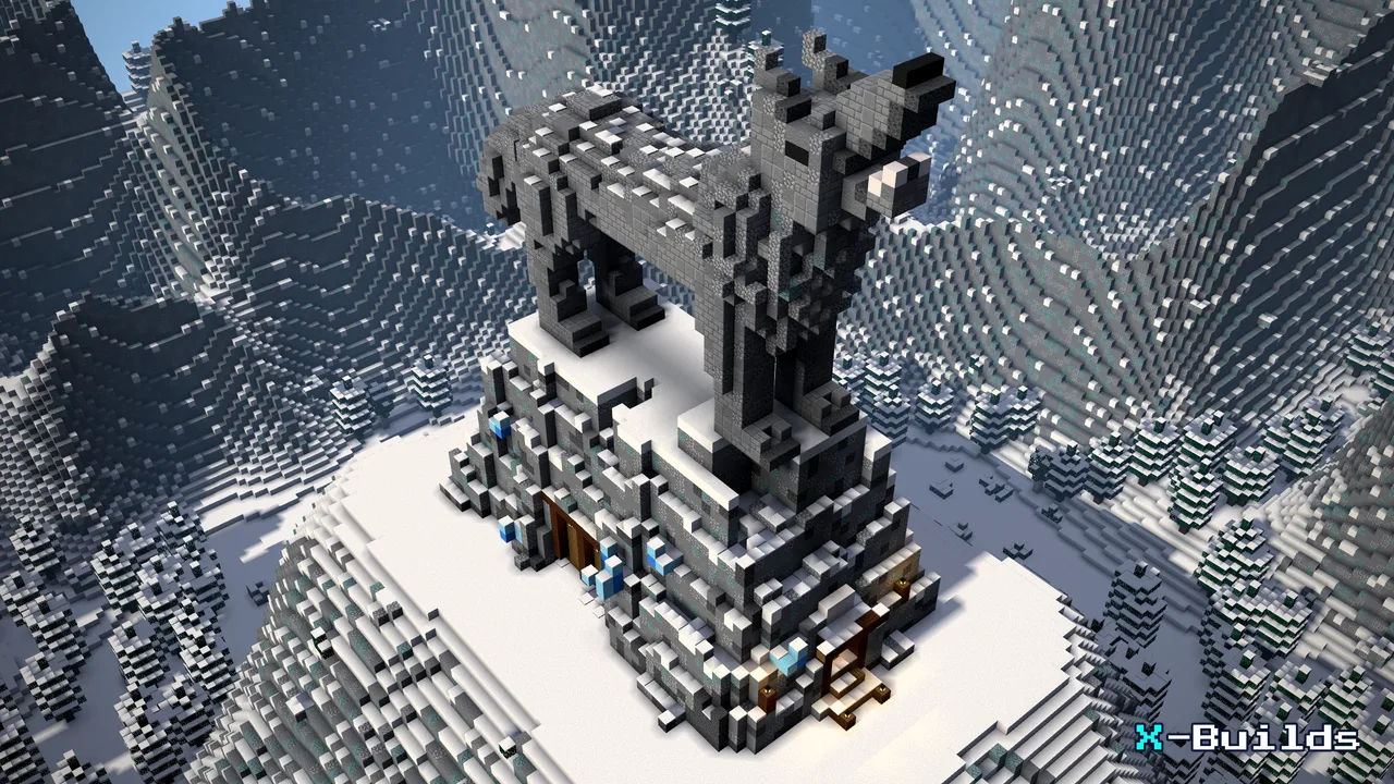 Wolf Statue, a Minecraft build