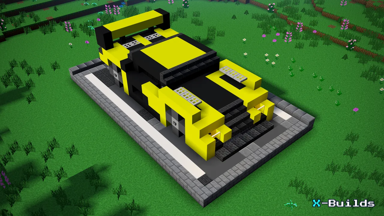 Yellow Supercar, a Minecraft build
