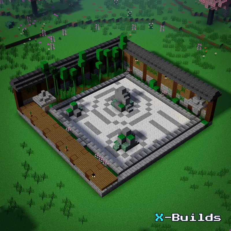 Zen Garden, a Minecraft garden build